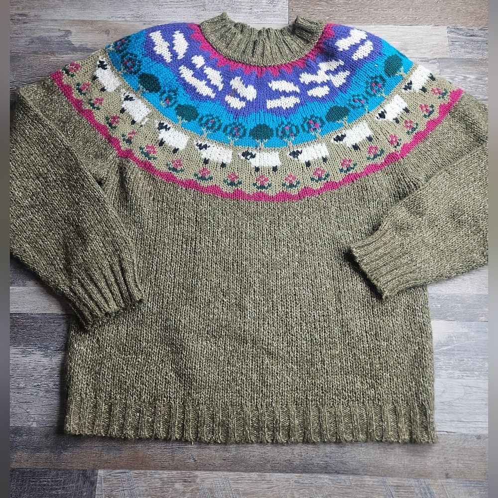 Venezia Sportswear Vintage Sweaters Women's 14/16 Sheep Print